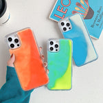 Luminous Glitter Neon Sand Green Case for iPhone