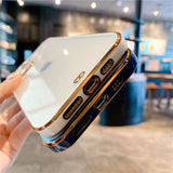 3D Flat Border Soft Transparent Electroplated Case