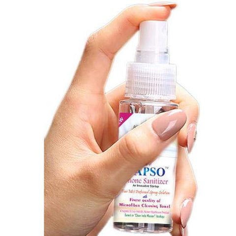 Vapso Phone Sanitizer- Sanitizing, Cleansing, and Deodorizing 50ml {FREE Microfiber Cloth}