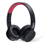 Bluetooth Wireless On-Ear Headset with Mic (Multi-Function) - Soft Black + Rich Red