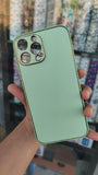 Colorful Leather Case With Gold Border For Iphone