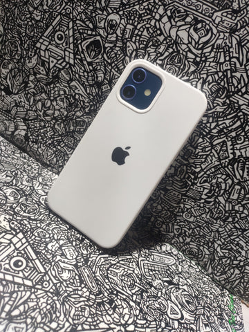 Silicon Case with Velvet Inside for iPhone 12/12 pro (White)
