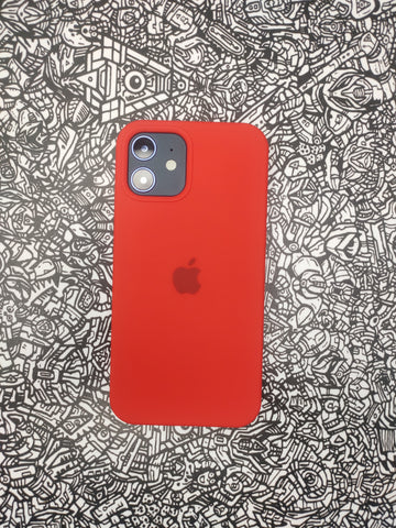 Silicon Case with Velvet Inside for iPhone 12/12 pro (Red)
