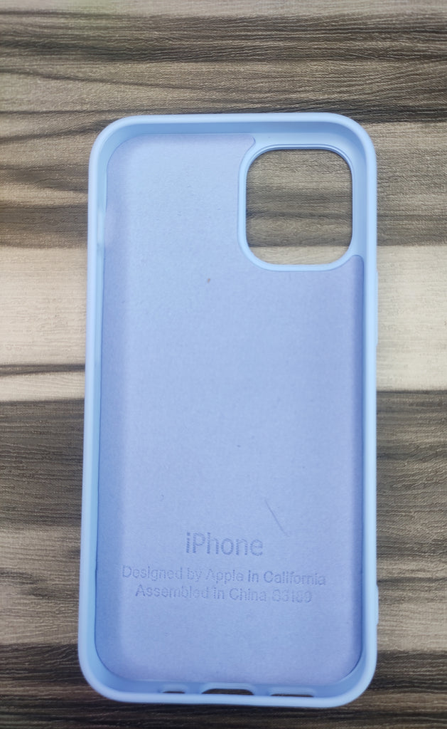 Silicon Case with Velvet Inside for iPhone 12 Mini Sky blue