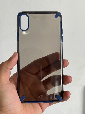 iPhone Xs Max Transparent Smoke Hard Side Soft Case