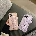 Soft Silicon Ribbon Case with Leather Bow Holder