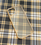 Soft Silicon Golden Border Transparent Case (12 Pro Max)