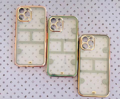 Golden Border Transparent Case