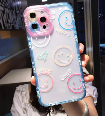 Cute Happy Smile Transparent Soft Silicon Case