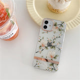 Gold Plated Flower Clear Shockproof Transparent case