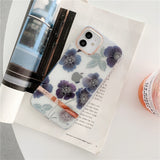 Gold Plated Flower Clear Shockproof Transparent case