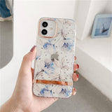 Gold Plated Flower Clear Shockproof Transparent case
