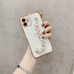 Love Heart Pearl Necklace Phone Case For iPhone