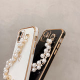 Love Heart Pearl Necklace Phone Case For iPhone