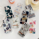 Gold Plated Flower Clear Shockproof Transparent case