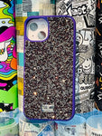 Premium Swarosvski Case iPhone 13(purple+silver)