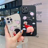 Shin Chan Cute 3D Cartoon Soft Silicone Butt iPhone Case